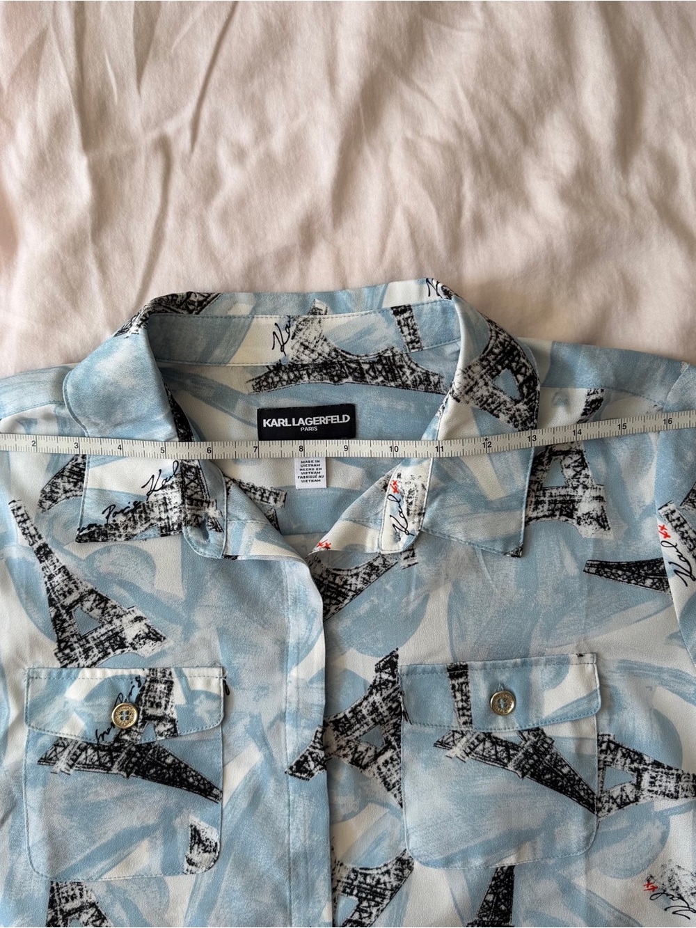 Karl Lagerfeld L Eiffel Tower Print Button-Up Shirt - Picture 5 of 11